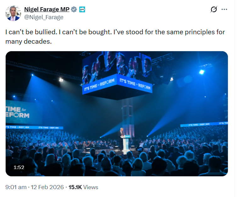 Must be a different Nigel Farage who someone recently tricked into videoing a glowing tribute for dead paedophile Iain Watkins - precisely because he *can* be bought for £98 on Cameo.