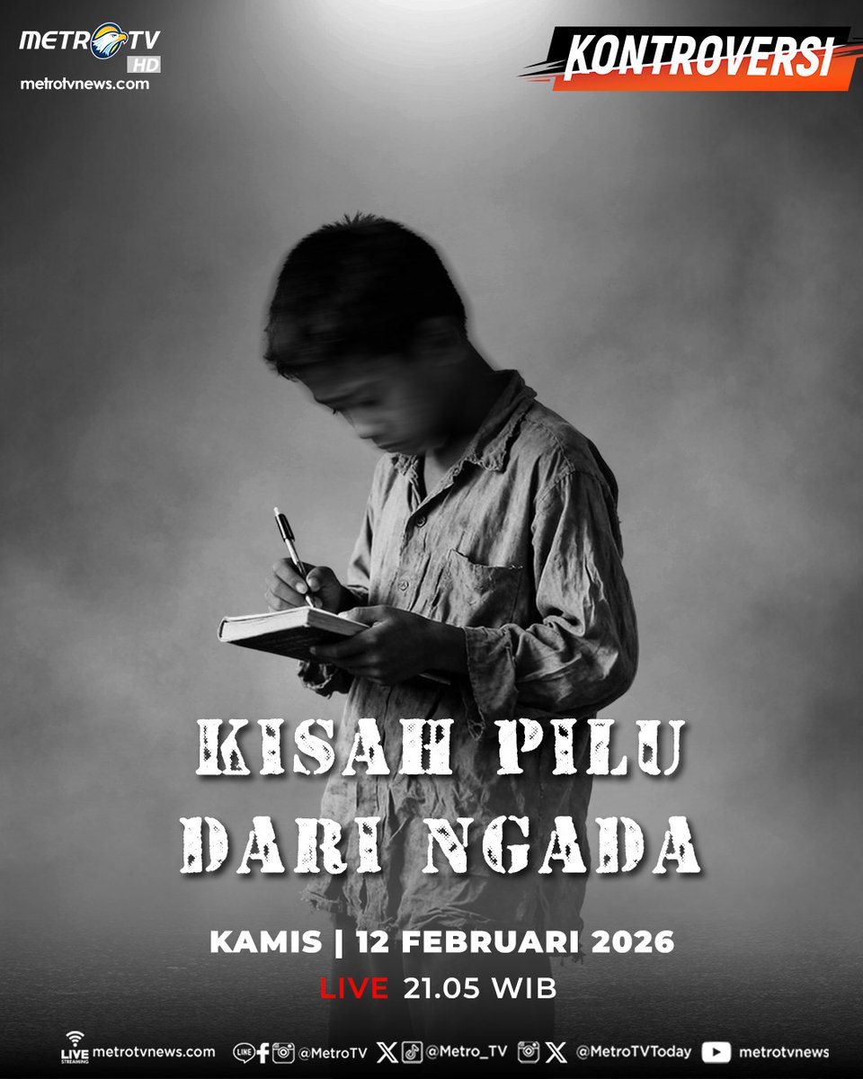 Metro_TV's tweet photo. Peristiwa pilu seorang anak di Ngada, Nusa Tenggara Timur, menjadi sorotan dan pengingat tentang dampak kemiskinan yang masih dihadapi sebagian masyarakat.

Simak pembahasannya di #MetroTVKontroversi KISAH PILU DARI NGADA hari Kamis (12/2) pukul 21.05 WIB.

#ngada #pendidikanindonesia #nusatenggaratimur #pendidikananak