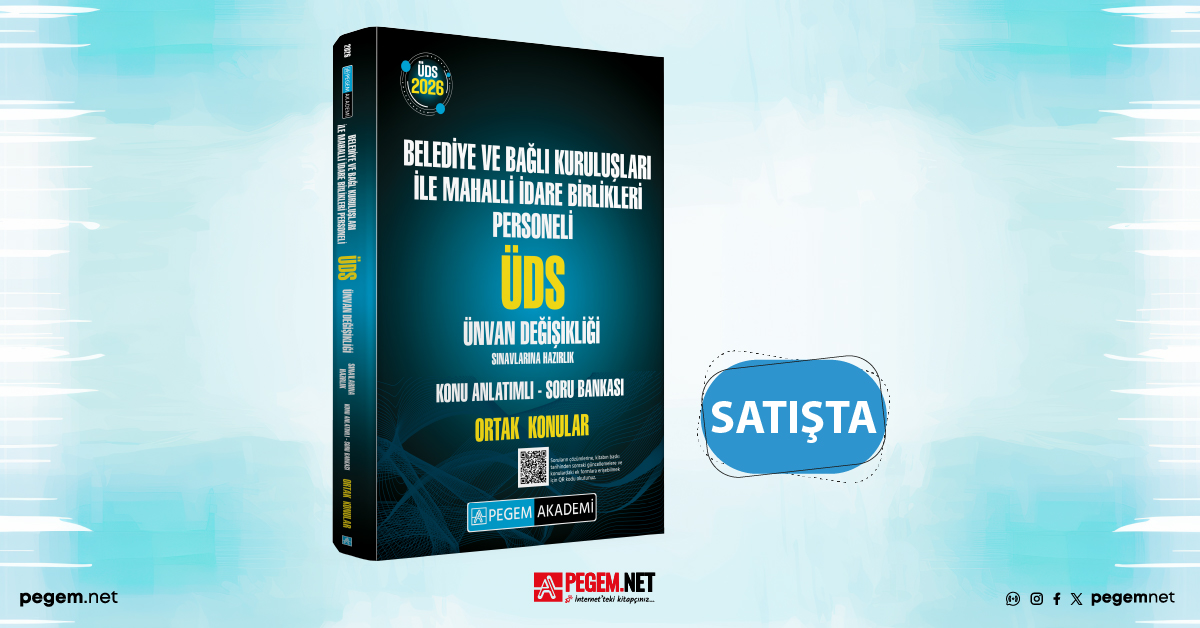 2026 ÜDS Belediye ve Bağlı Kuruluşları İle Mahalli İdare Birlikleri Personeli Ünvan Değişikliği Sınavlarına Hazırlık Konu Anlatımlı Soru Bankası Ortak Konular kitabımız satışta!

İncelemek için 👉 pegem.net

#pegemnet #üds #ünvandeğişikliğisınavları