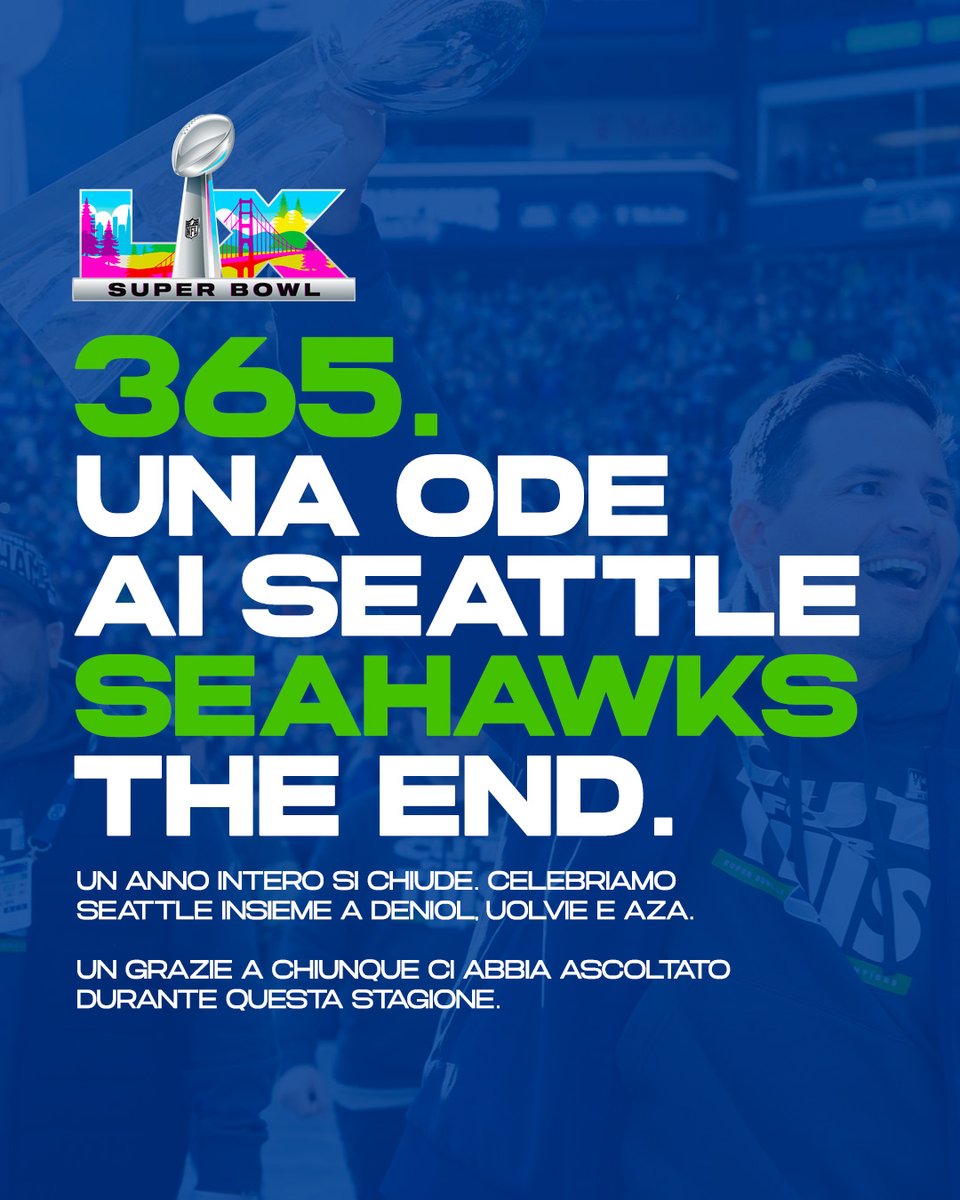 La fine della strada. Il Super Bowl LX a San Francisco ha decretato il vincitore della stagione NFL. Celebriamolo. Recensiamo i Seattle Seahawks.

La Bonanza chiude prima di tornare con la Draftanza. Un enorme GRAZIE a chi ci ha seguito e ascoltato anche per un solo minuto. 💙💚