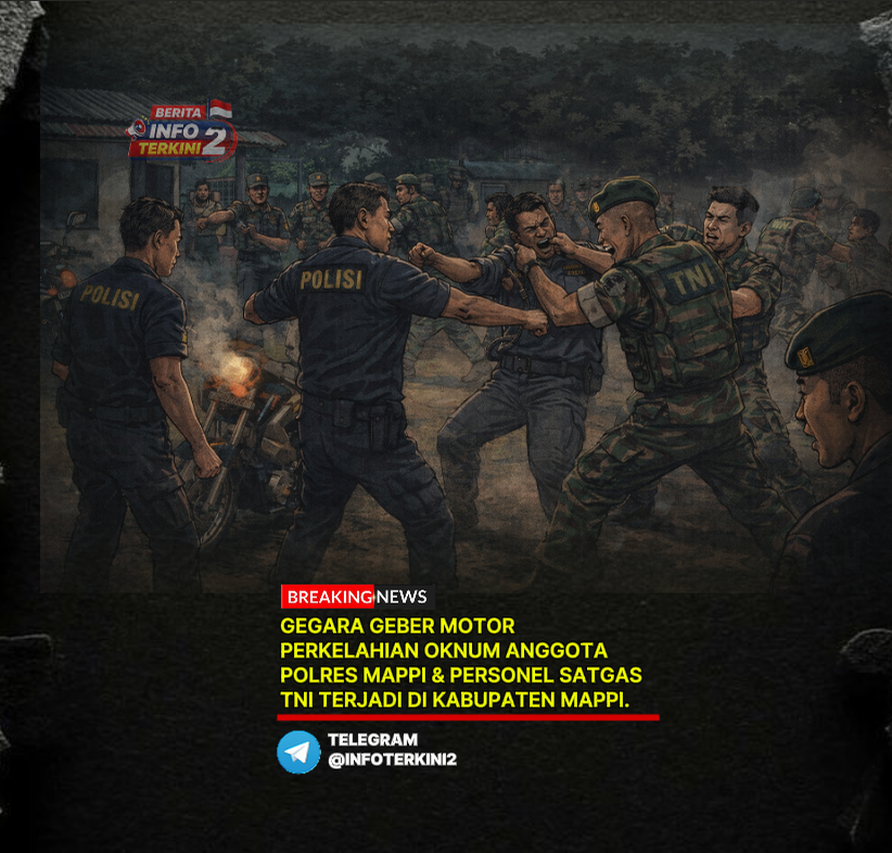 infoterkini2_'s tweet photo. Insiden perkelahian terjadi antara oknum anggota Polres Mappi dan personel Satgas TNI di Kabupaten Mappi, Papua, Kamis (12/2/2026).
Diduga dipicu kesalahpahaman saat penanganan anggota Polair.
Dokumentasi Video : https://t.co/Yp0aTQXcFG
#Papua #BreakingNews #Mappi #TNI #Polri https://t.co/6uOAGq1bm9
