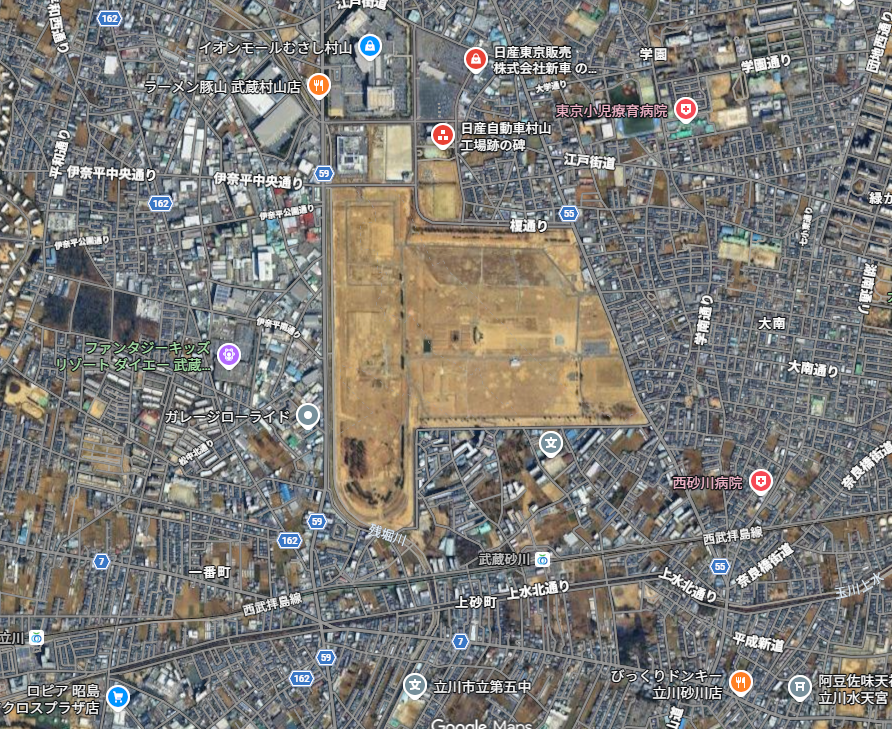 知っていましたか？　東京都のド真ん中、武蔵村山市に東京ドーム３６個分の空き地が存在しているのです。実は、コレ、巨大な宗教法人が保有しているんですよね。元々は日産の工場で栄えていたエリアでしたが、宗教法人が購入したことで再開発が絶望的です。宗教が栄えると国が衰退します。事実です。