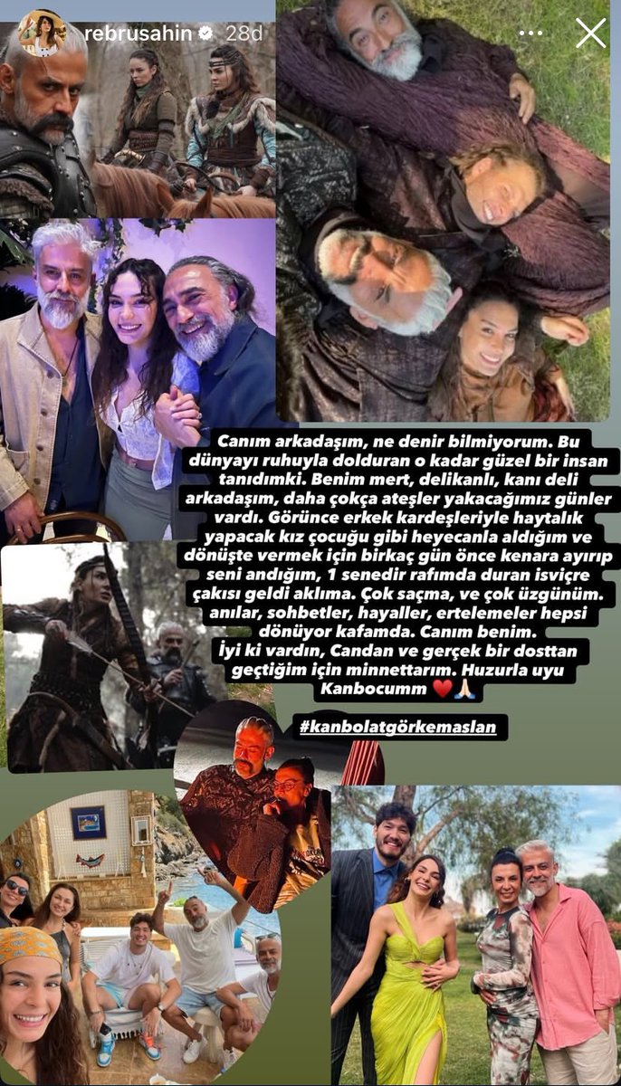 Yeni |G hikaye Ebru Şahin’den Kanbolat Görkem Arslan’a veda mesajı 🥀
Candan ve gerçek bir dosttan geçtiğim için minnettarım huzurla uyu Kanbocumm ❤️🙏
 #EbruŞahin #KanpolatGörkemArslan