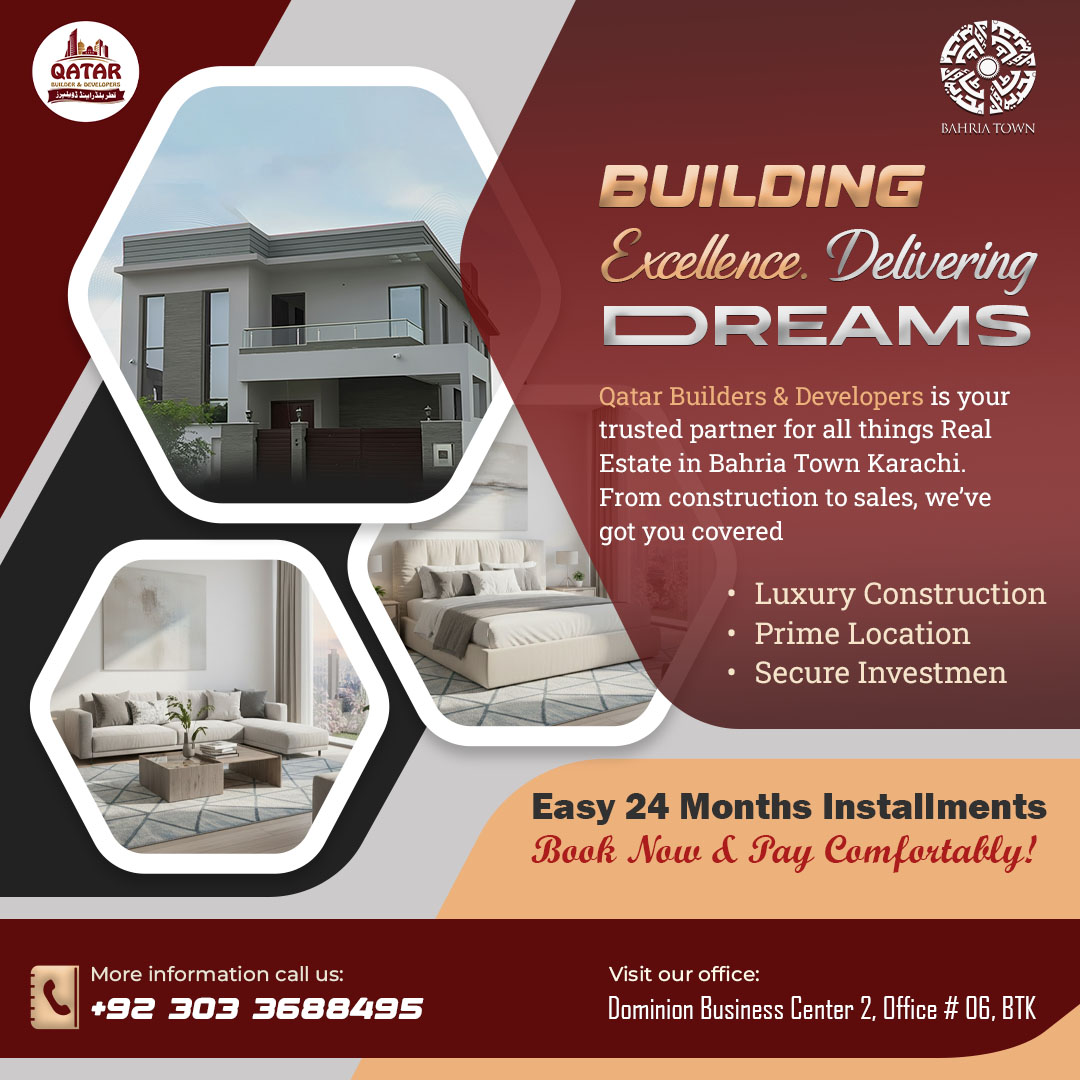 qatarbuilders's tweet photo. Building excellence. Delivering dreams.
Modern homes in Bahria Town Karachi with easy 24-month installments.
Smart investment starts with Qatar Builders &amp; Developers
#qatarbuilders #dreamhomegoals #bahriatownkarachi #realestatepakistan #installmentplan #LuxuryLiving https://t.co/2TKGEcEaBt