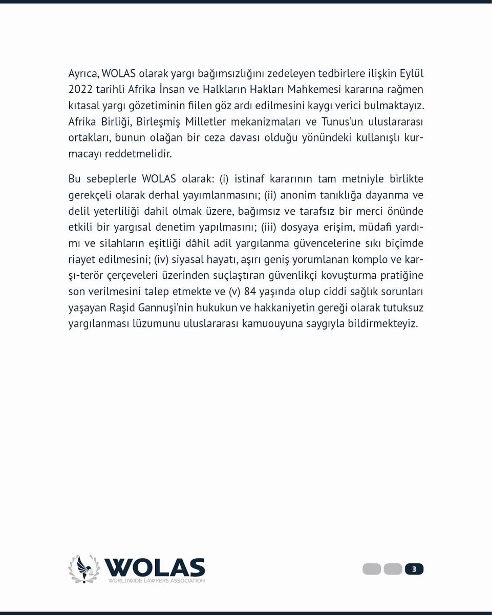 WOLAS - Yeryüzü Avukatları Derneği tweet media