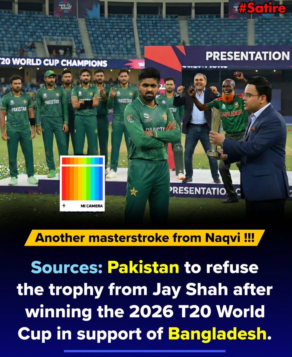 💥 Big News 💥

Pakistan ready to refuse trophy if they win T20 World Cup 🤪