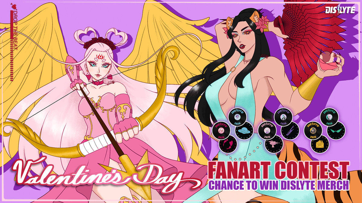 #Dislyte Valentine's Day Fanart Contest

Dear Espers,
The Valentine's Day Fanart Contest is in full swing! Join us for a chance to win our new Dislyte Coaster Set merch and more!

Full Details: dislyte.farlightgames.com/detail.html?69…

#DislyteFanart #DislyteValentine

Banner by <a href="/_Mochi_Cakes/">MochiCakes (CEO of Polycules)</a>