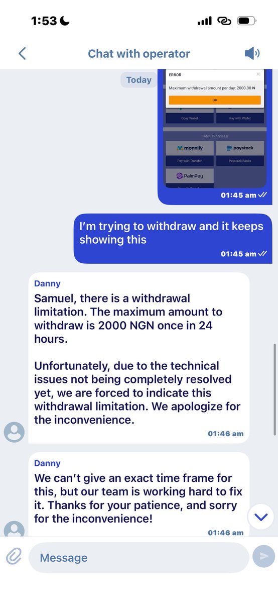 manlikesamvic's tweet photo. @paripesa pls let me withdraw my money https://t.co/03TSwp082K