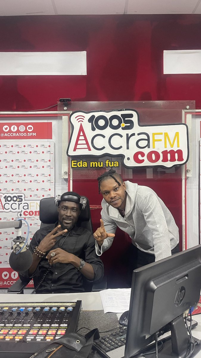 QwesiFlexMusic's tweet photo. From Class fm to Accra fm yesterday🔥🔥🔥🔥
Bless up for riding with me🤍💯
#AllOut is out everywhere 

https://t.co/HfPVNo3qIg https://t.co/GALES7xMZU