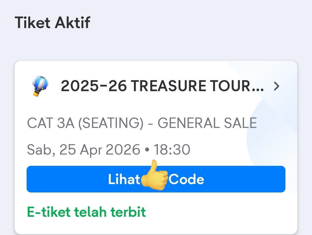 ranstethic's tweet photo. WTS TICKET TREASURE TOUR (PULSE ON) - IN JAKARTA (Day 1 - Sabtu, 25 April 2026)

✔️ 1 pcs 
✔️ CAT 3A (SEATING)
✔️ Tiket secure a/n pribadi (💯% trusted)
✔️ Dibantu sampai tiket fisik
✔️ Price? DM
#wts #WTB #treasure_pulse_on_in_jkt https://t.co/7Ipc0yGufm