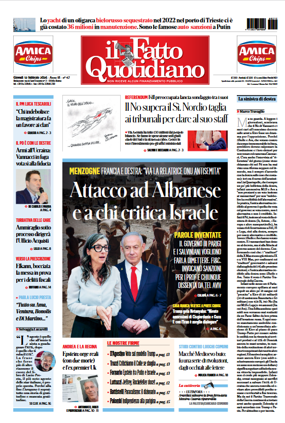 orgogliosa che nostro giornale,<a href="/fattoquotidiano/">Il Fatto Quotidiano</a>,metta in prima <a href="/FranceskAlbs/">Francesca Albanese, UN Special Rapporteur oPt</a> e denunci campagna di falsità per privare i #Palestinesi di una voce di grande coraggio contro #genocidio e privare noi,opinione pubblica,di scoprire la nostra #complicità 

Solidarietà a <a href="/FranceskAlbs/">Francesca Albanese, UN Special Rapporteur oPt</a> !