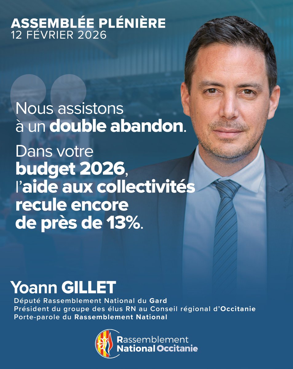 ⚠️ @Yoann_Gillet alerte sur la situation intenable de nos collectivités, devenues « les gestionnaires de la pénurie, à qui l’on demande toujours plus avec toujours moins » et dénonce une majorité régionale qui « fait des maires d’Occitanie sa variable d’ajustement budgétaire ».