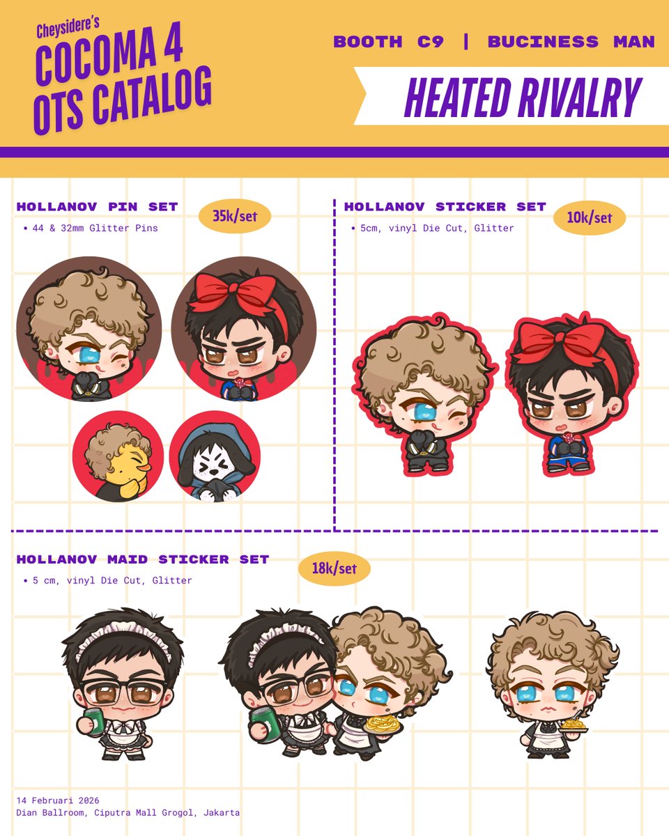 Cheysidere's tweet image. RTs &amp;amp; Likes appreciated 🫶
Haii! my #cocoma4 catalog is here! 
 I'll bring some new stuffs from heated rivalry &amp;amp; wind breaker, check it out!! 

📍C9 Buciness Man - 14 feb 2026
🛒 ots only, but you can DM me for ots booking ~

#cocoma4catalogue #cocoma 

[1/2]