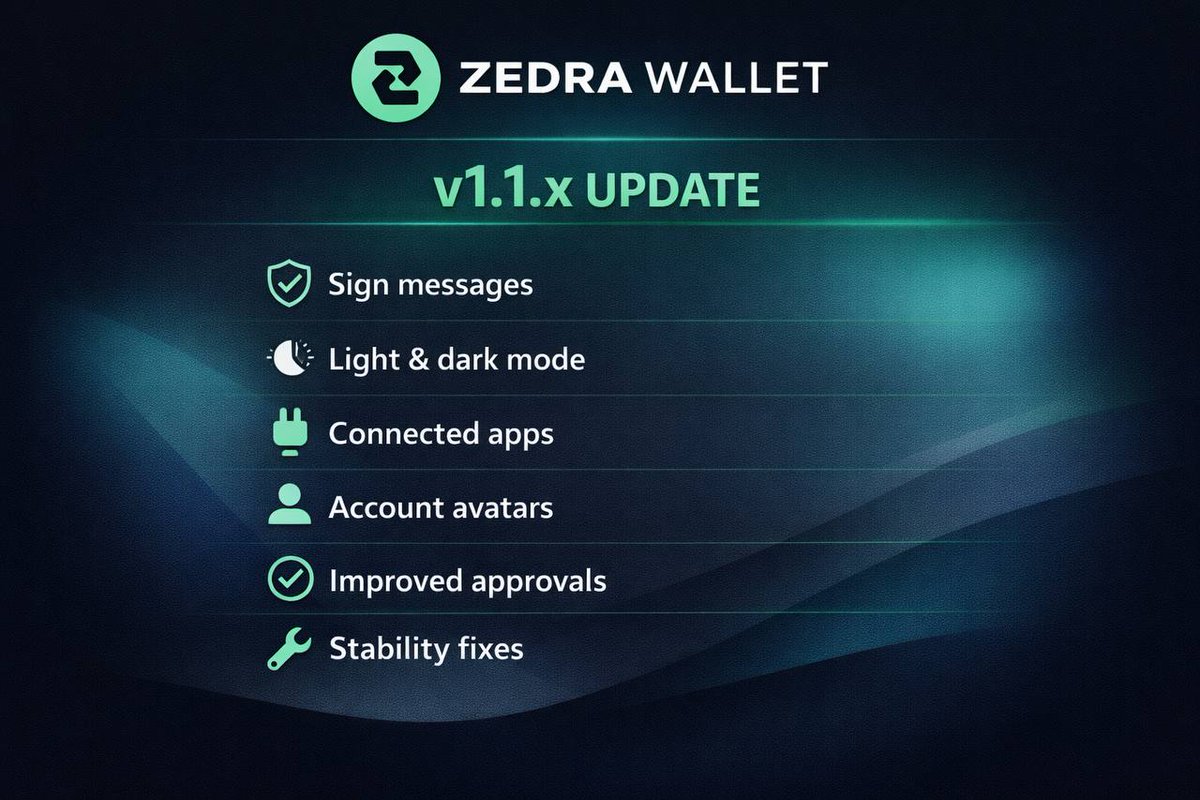 Zedra Wallet update!

The latest version is now stable, bringing message signing, improved UX, stronger reliability, and key fixes across the wallet.

What’s new?👇