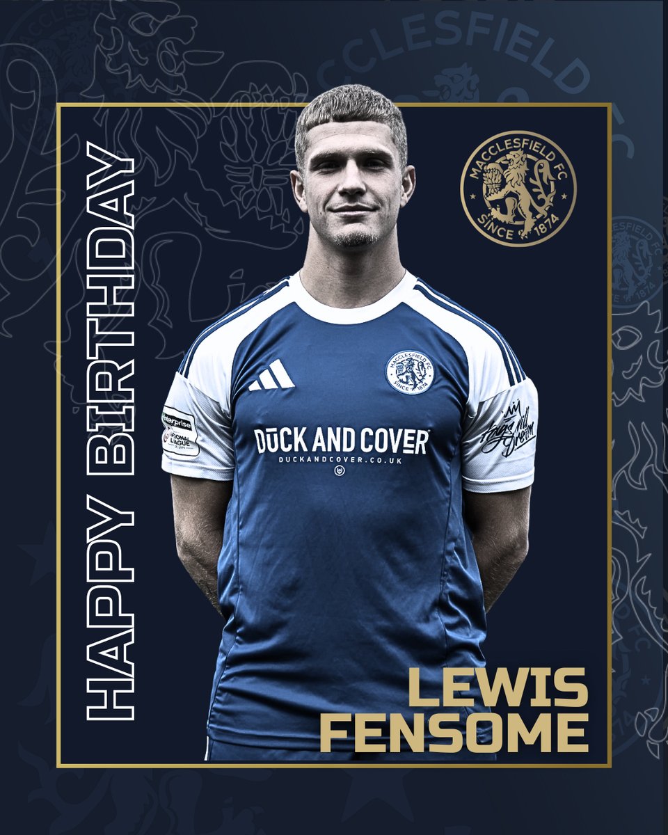 🎂 | Everyone at Macclesfield FC would like to wish our Vice Captain Lewis Fensome a very Happy Birthday!

4️⃣ Our number 4 also recently surpassed 4 years with the Silkmen as the second longest serving player at the Club!

🍾 Congratulations, Fenners! Have a great day!