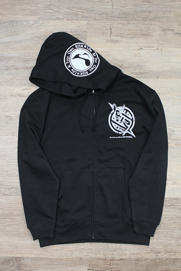 life at your own RISK×××SPIKE RECORDINGS コラボZIP PARKA【BLACK