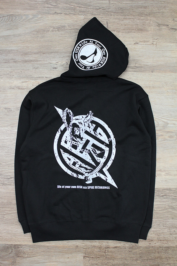 life at your own RISK×××SPIKE RECORDINGS コラボZIP PARKA【BLACK