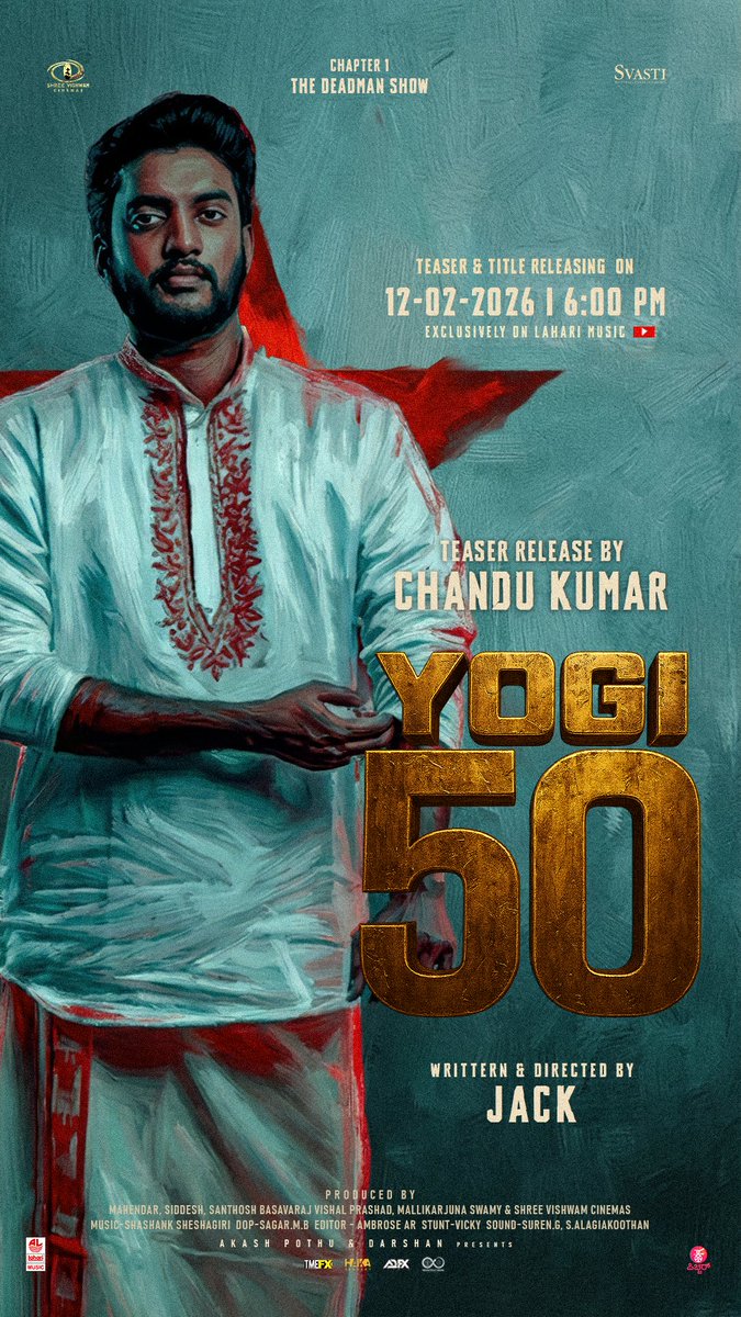 #YOGI's 50th Movie's  #Teaser and #Title launch by #Chandukumar anna <a href="/LooseMada_Yogi/">Yogesh Samy</a> <a href="/AkashPothu/">akash pothu</a> #Shreevishvamcinemas
<a href="/Jack_Directorr/">Jack_Director</a> @Ambrose_AR. #yogi_50thmovie #DirectorJack #shashanksheshagirimusical #ambrose_AR
