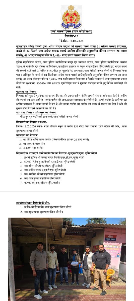 Anti Narcotics Task Force, UP tweet media