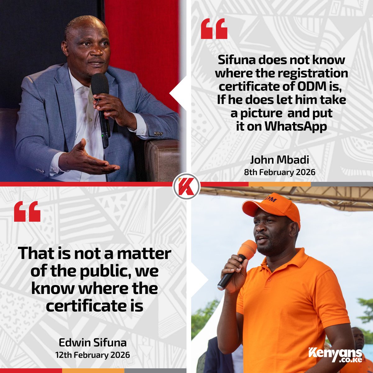 Kenyans's tweet image. We know where the ODM certicate is - Edwin Sifuna