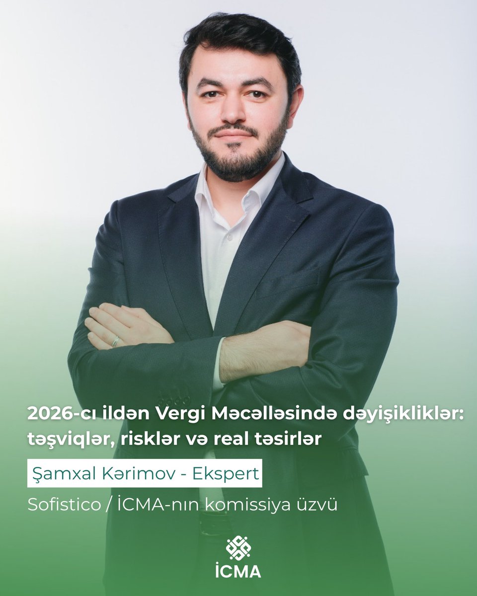 İş Adamları Cəmiyyətinin Milli Assosiasiyasının üzvü, Sofistico MMC-nin təsisçisi, ekspert Şamxal Kərimov 2026-cı ildən qüvvəyə minən vergi dəyişikliklərinin sahibkarlıq mühiti, sosial sığorta yükü, aksiz siyasəti və investisiya imkanlarına təsiri ilə bağlı ətraflı təhlil aparıb