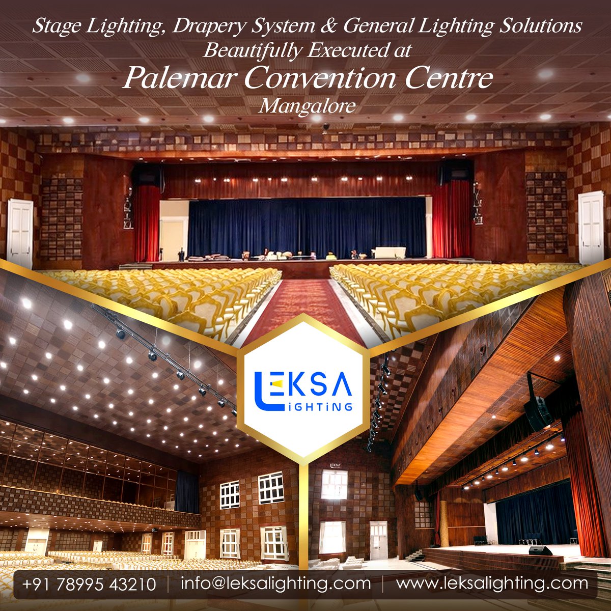 leksalighting's tweet image. Stage Lighting, Drapery System &amp;amp; General Lighting Solutions - beautifully executed by us❤
at Palemar Convention Centre, Mangalore ✨
.
.
.
#LeksaLighting #ExecutedByUs #LightingSolutions #StageLighting #DraperySystem #ConventionCentre #Mangalore #ProjectShowcase