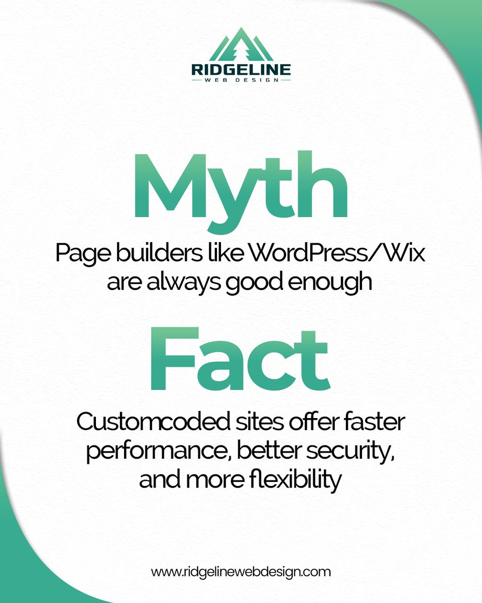 ridgeline_web's tweet photo. Myth: Page builders are always good enough.
Fact: Custom sites deliver better performance, security, and flexibility.

 ✅ Faster load times
 ✅ Stronger security
 ✅ Cleaner SEO structure

 #CustomWebsites #WebPerformance #Security https://t.co/PEXUG0uMyp