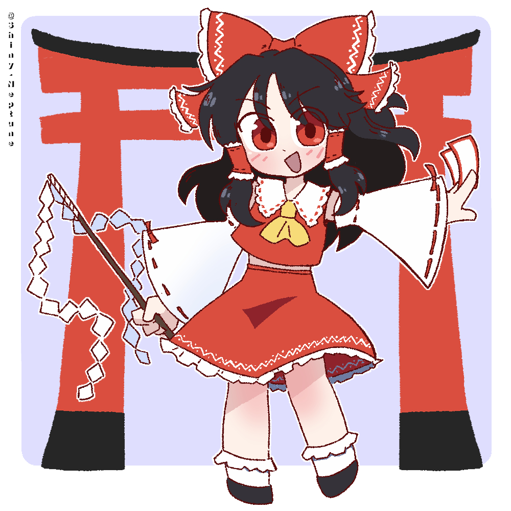 I drew Reimu Hakurei from Touhou!