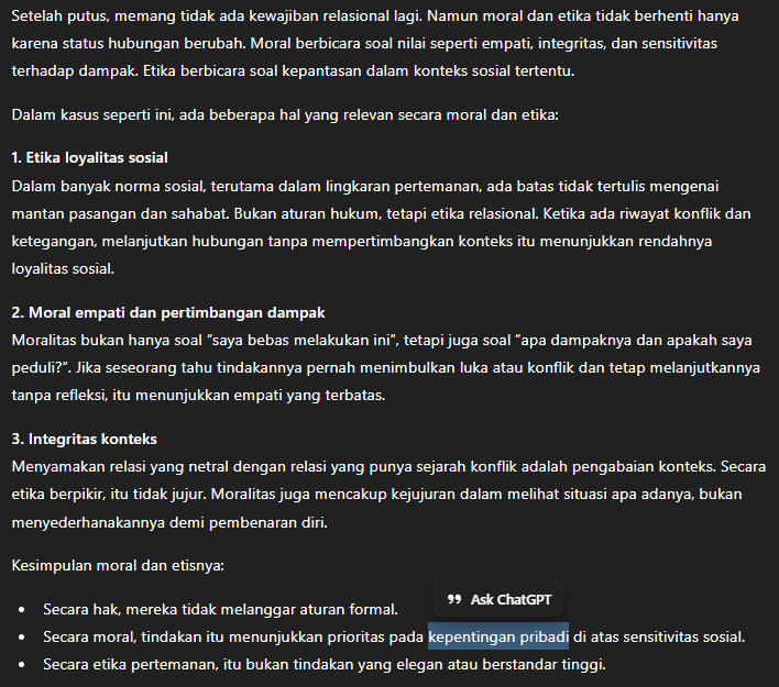 snapplein's tweet photo. DAR AI aja paham, masa manusia dengan umur 20+ ngga paham? as i said yang penting enak GASSSSS. apa perlu pencet ya itu ask chatgpt? https://t.co/A9uoA0GMJm