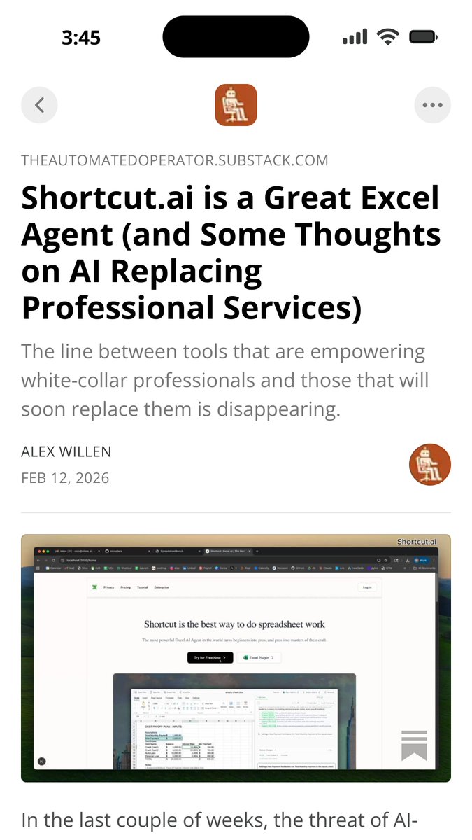 Today's post is a quick look at how <a href="/tryshortcutai/">Shortcut</a> has been deeply helpful to me as a small business owner, and some thoughts on AI tools replacing professional services: theautomatedoperator.substack.com/p/shortcutai-i…