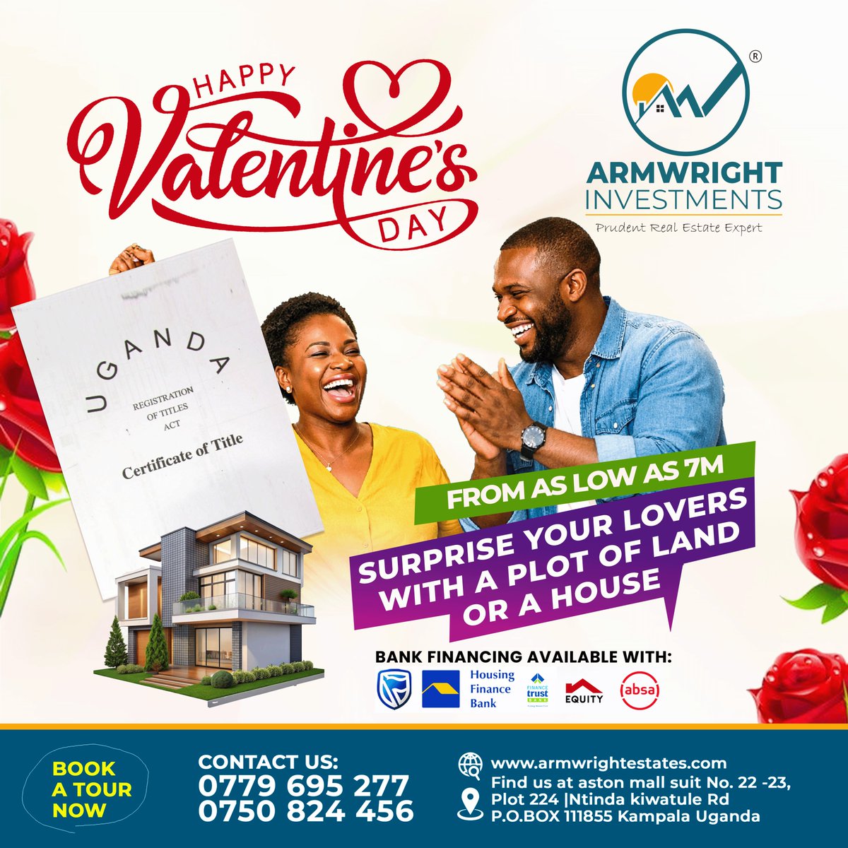 armwrightestate's tweet photo. Flowers fade, but land appreciates.
This season, give a gift that grows. Surprise your loved ones with a plot of land starting at 7M UGX or a beautiful house.

Reach out for more info, call us now +256 779 695277
#InvestmentUganda 
#PropertyDeals 
#BuildADream https://t.co/r5LhsSyXmD