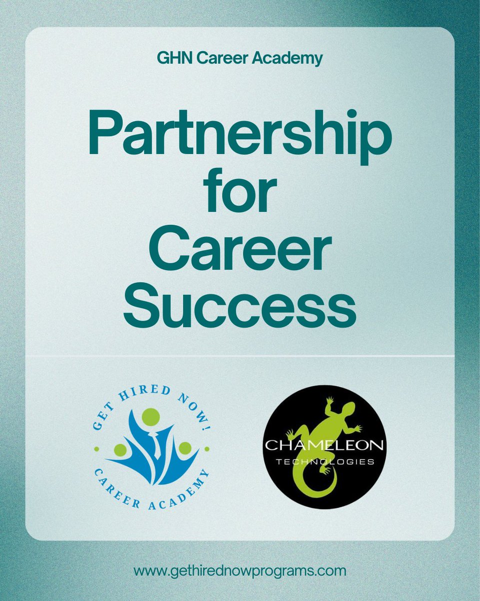 GHNCoach's tweet photo. We’re bridging the gap between career clarity &amp;  placement. #GHN has officially partnered w/ #ChameleonTechnologies.

If you're hiring for technical/leadership roles &amp; want access to pre-vetted, coach-backed talent, this partnership is for you.

🔗  https://t.co/2LTpSzz2jf https://t.co/sTDHQJAsse