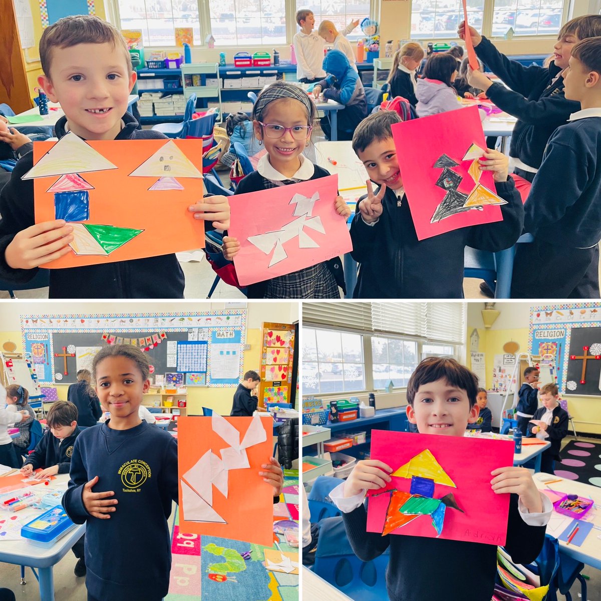 MrsBrady_ICS's tweet photo. 2nd graders + tangrams + Math-a-Thon = math magic! 🧩✨@icschool_online https://t.co/pj9yeGf7yu