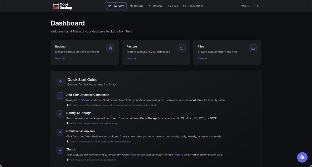 kovacivan's tweet photo. You want to see what Oops Backup looks like before subscribing?
Here it is.

You can schedule backups, encrypt them, get notifications, download backup files or upload to your S3 or transfer using SFTP, restore,...

#buildinginpublic #backup #database #mongodb #postgresql #mysql https://t.co/JfVo1BKVAP