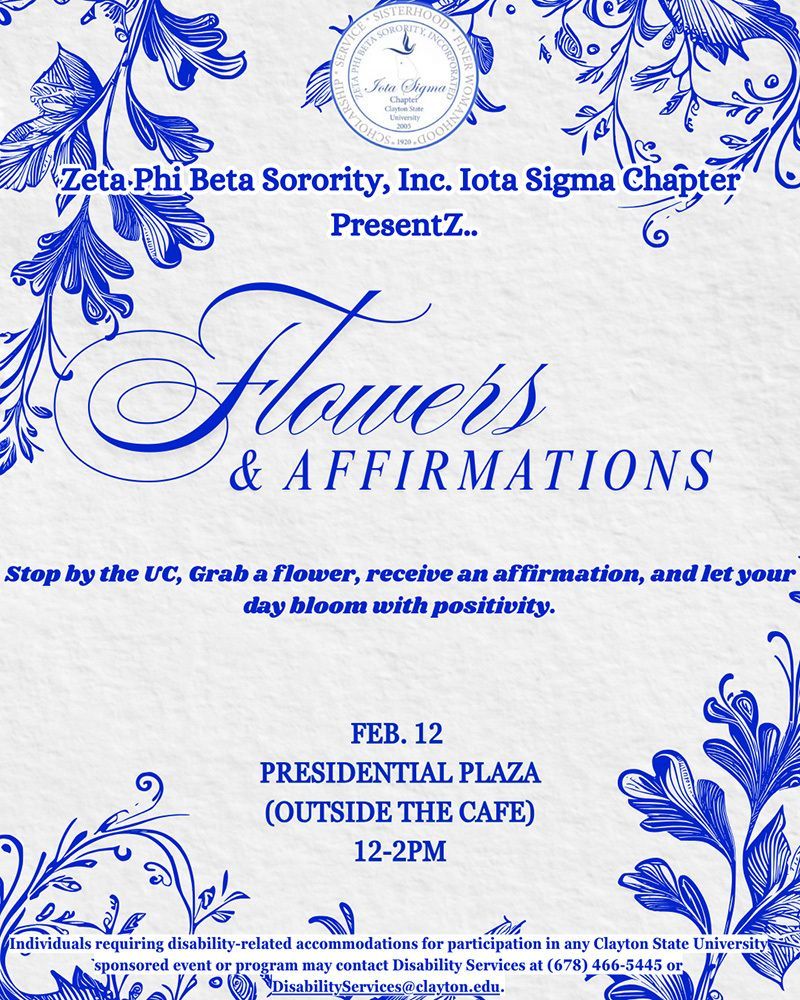 Laker Nation! Love is in the air in the UC today! Presidential  Plaza!
BRIC/SGA - Cupid Rose Giveaway 1130a-230p
Laker Life - Be My Valentine 1230p-130p
Zeta Phi Beta - Flowers &amp; Affirmations 12p-2p
#Love  🧡 💙 
<a href="/csu_thesac/">Student Activities Center</a> <a href="/csucampusrec/">CSUCampus Recreation</a> <a href="/CSUHousing/">CSU Housing</a> <a href="/CSU_SA/">Clayton State SA</a> <a href="/ClaytonState/">Clayton State</a>