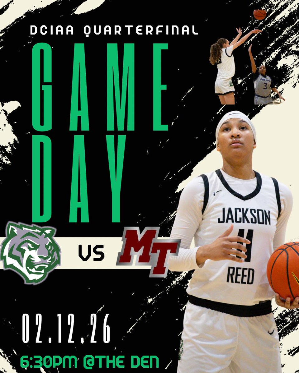 bball_wilson's tweet photo. IT'S GAME DAY!! 🐅💚

✅ DCIAA Quarterfinals
🆚 McKinley Lady Trainers (@_MTHSAthletics)
📍 4551 Fort Dr NW, WDC 20016
📆 February 12, 2026
⏰ 6:30pm
🎟️ https://t.co/duex728D7K
🚨 Purchase Tickets Online (no cash admission)
👏 Come Out &amp; Support

@DciaaSports  |  @DCSAASports https://t.co/t1K5XNhgiA