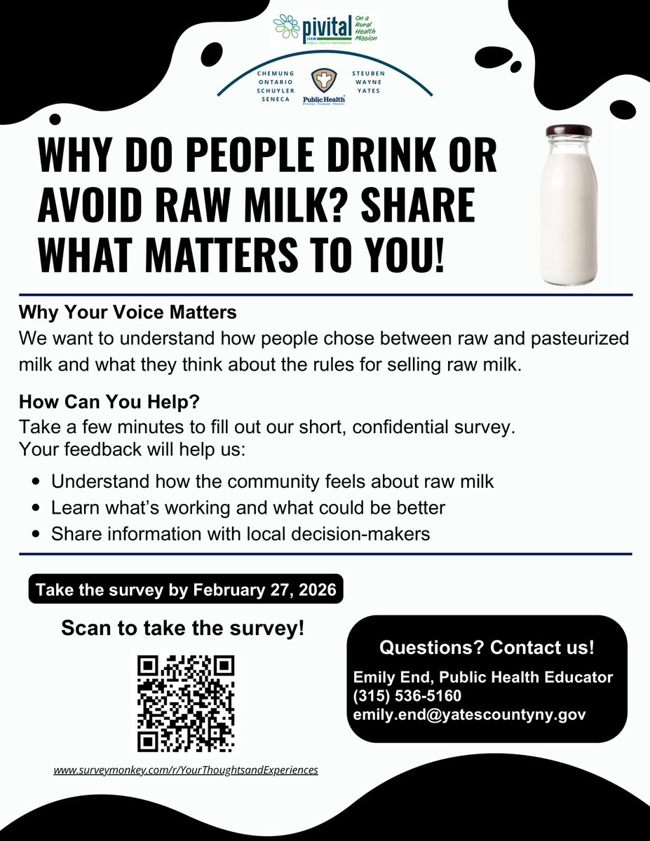 Your voice matters!
Help us understand how people choose between raw and pasteurized milk. Whether you buy raw milk, pasteurized, both, or neither — we want to hear from you.

Take the 3‑min survey: surveymonkey.com/r/YourThoughts…