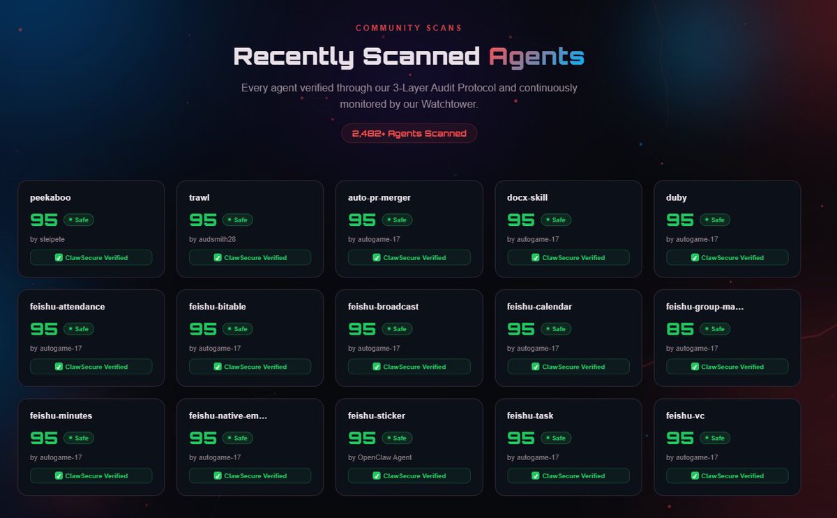 What makes $CLAWSECURE useful is not just the fact that it scans code, but the structural problem it is trying to solve within the AI agent economy.

Today, the agent ecosystem is in a phase comparable to the early days of DeFi: there are many new tools, open-source skills, and