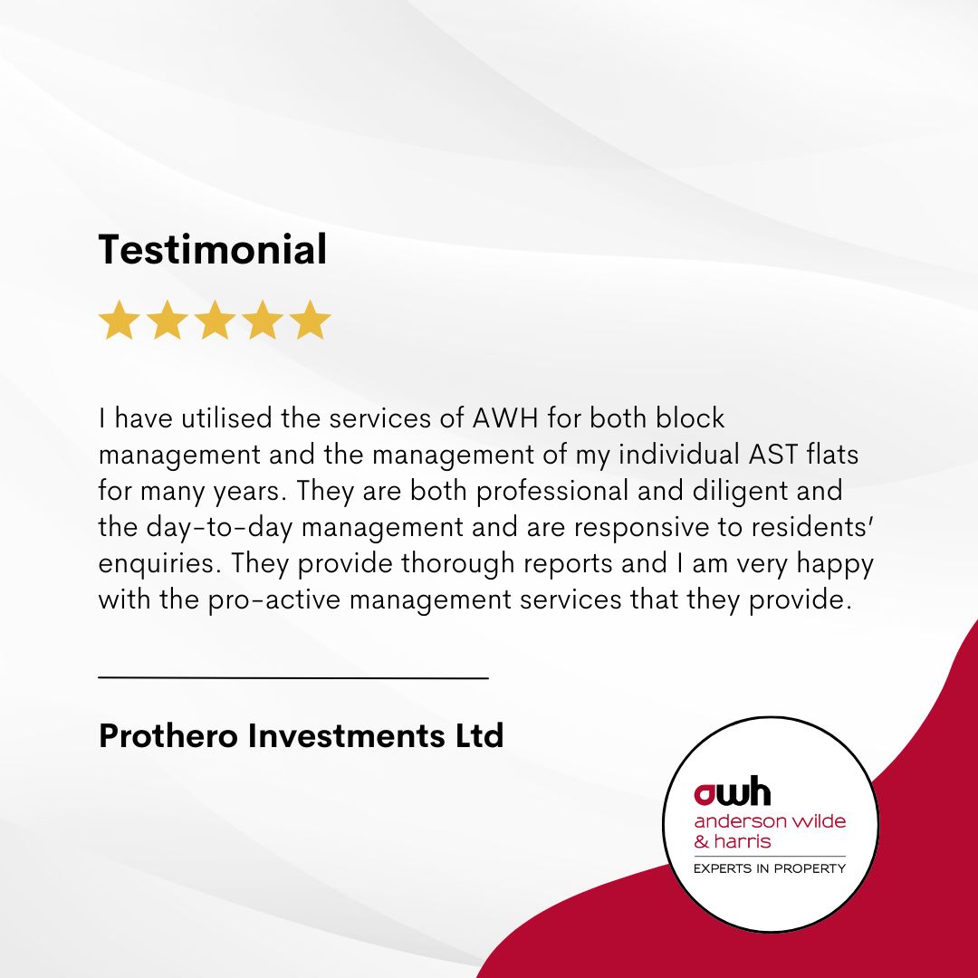 Thank you for the property management testimonial, Prothero Investments, it is always a pleasure helping your residents and managing your properties.

#propertymanagement #Blockmanagement #londonproperty #londonrealestate #Tuesdaytestimonial