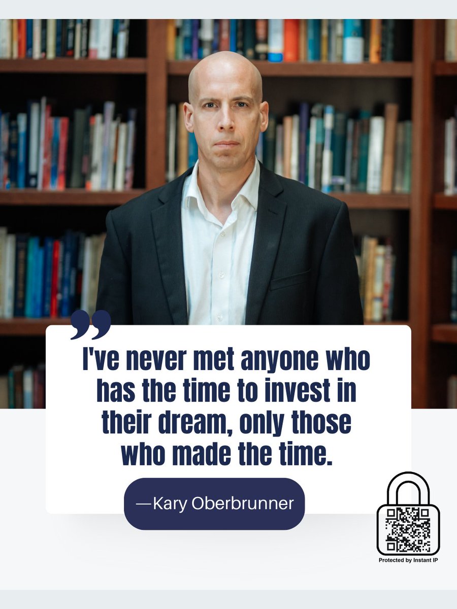 realInstantIP's tweet image. Dreams aren’t built in leftover time.
They’re built in claimed time.

If your dream matters, it deserves a meeting on your schedule — not a someday in your head.

What are you making time for this week?