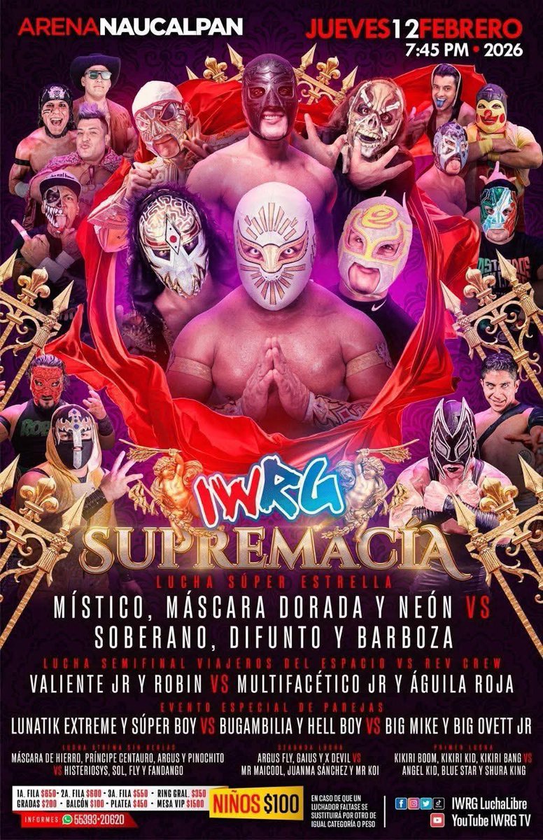 Vuelve el #CMLL a nuestra casa. #iwrg 
youtube.com/@iwrgtv?si=DK6…
<a href="/iluchalibre/">iLuchalibre</a> <a href="/LaTijeraLucha/">La Tijera ✂️</a> <a href="/LuchaCentralCom/">Lucha Central</a> <a href="/caristicomx/">CARISTICO MISTICO MX Oficial</a> <a href="/elsoberanojr/">Soberano jr</a> #mistico #luchalibremexicana
