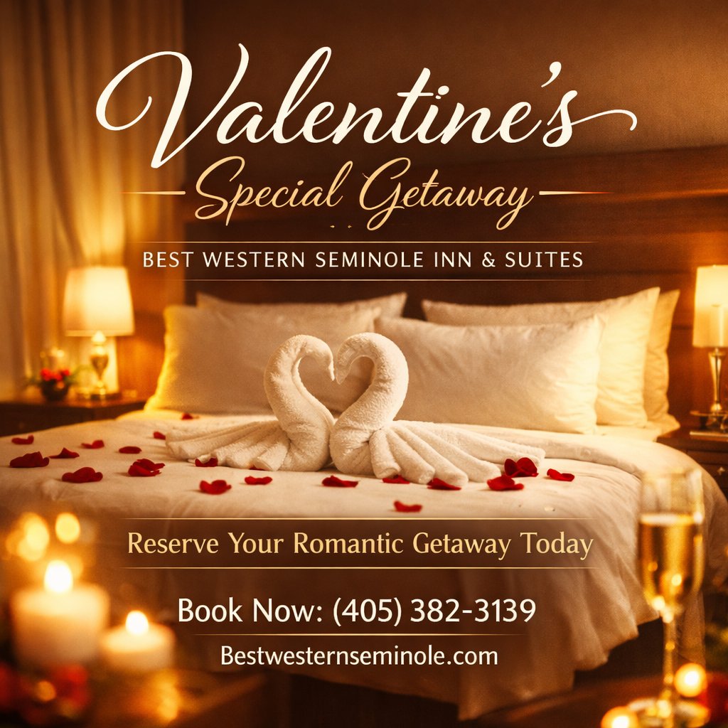 BestSeminole's tweet photo. Relax and recharge at Best Western Seminole Inn &amp; Suites! 🏨 Comfortable rooms &amp; warm hospitality await you. ✨
👉 https://t.co/Oekg0V42Zd
#BestWestern #SeminoleOK #TravelComfort #BookNow https://t.co/nXACnuESDR