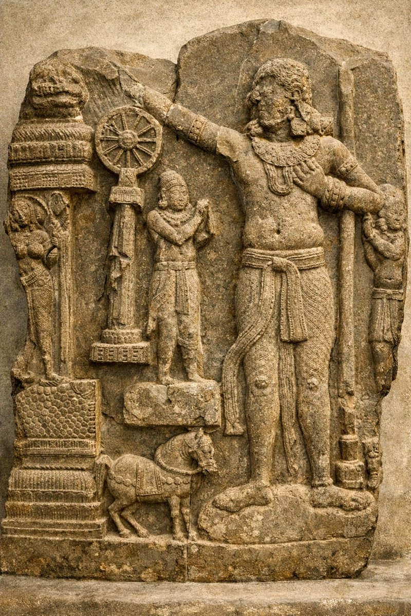 goyals_00's tweet photo. Chákravartīn: One whose wheel (chakra) rolls everywhere.

• Yudhiṣṭhira
• Aśoka https://t.co/4HEu1Wbxfk