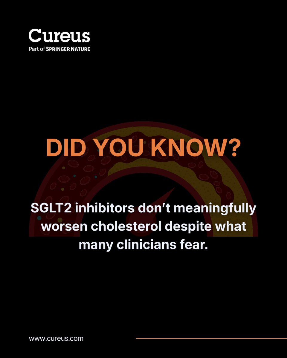 CureusCardiac's tweet photo. Are SGLT2 inhibitors lipid-neutral or lipid-friendly? 👀

This review leans toward neutral → mildly favorable.

💬 Agree or disagree. What’s your experience?

Read more: https://t.co/oSsexMYFtS

#cureus #DiabetesCare #CardioMetabolic #MedEd https://t.co/M0M8rS8zGh