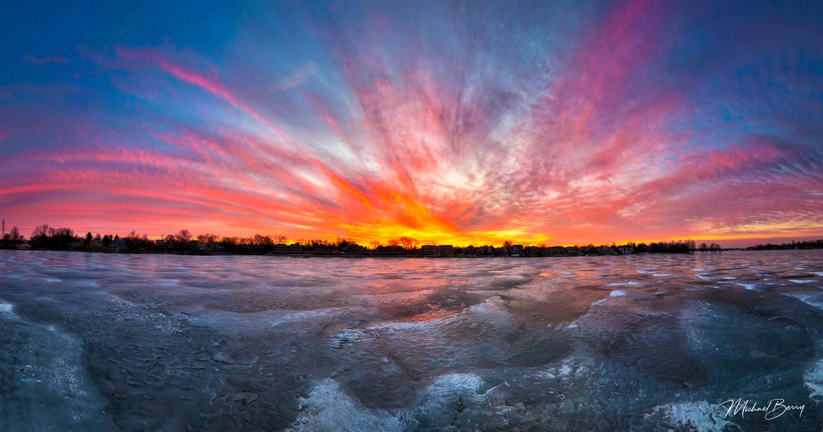 Thursday sunrise over a frozen Morse Lake.  We are now gaining 2 1/2 minutes of daylight each day.  Spring arrives in 35 days!. <a href="/LindseyWTHR13/">Lindsey Monroe</a> <a href="/standridgewx/">Matt Standridge</a> <a href="/WTHRcom/">WTHR.com</a> <a href="/RyanMorseWx/">Ryan Morse</a> <a href="/JimOBrienWX/">Jim O'Brien</a> <a href="/StormHour/">#StormHour</a>