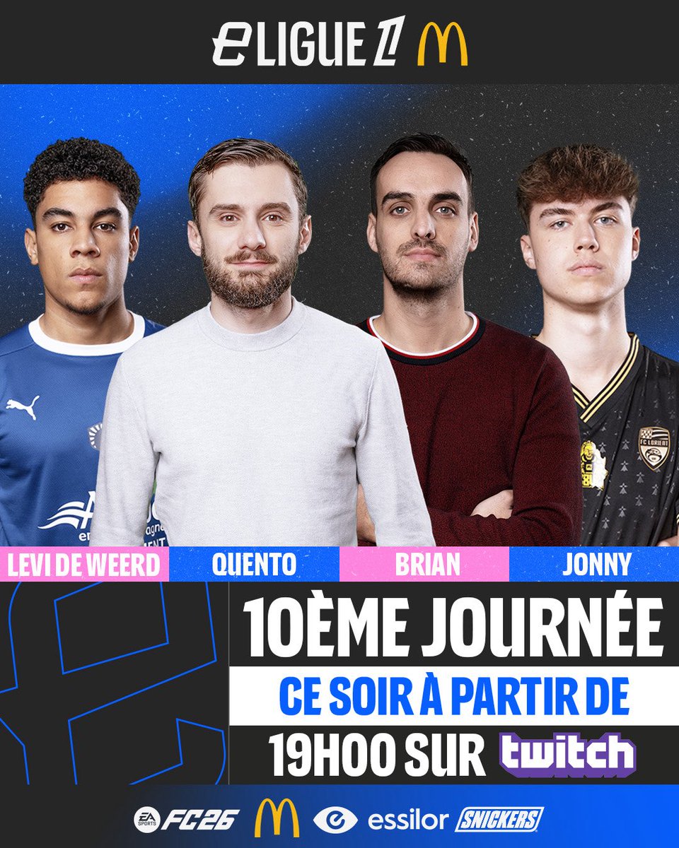 La suite de la J10, c’est ce soir 🔥

<a href="/ESTAC_esports/">ESTAC Esports</a> 🆚 <a href="/FCL_eSports/">FC Lorient Esports</a> 

<a href="/ASMonacoEsports/">AS Monaco Esports</a> 🆚 <a href="/SCOesports_/">Angers SCO Esports</a> 

Rendez-vous dès 19h00 🔜
