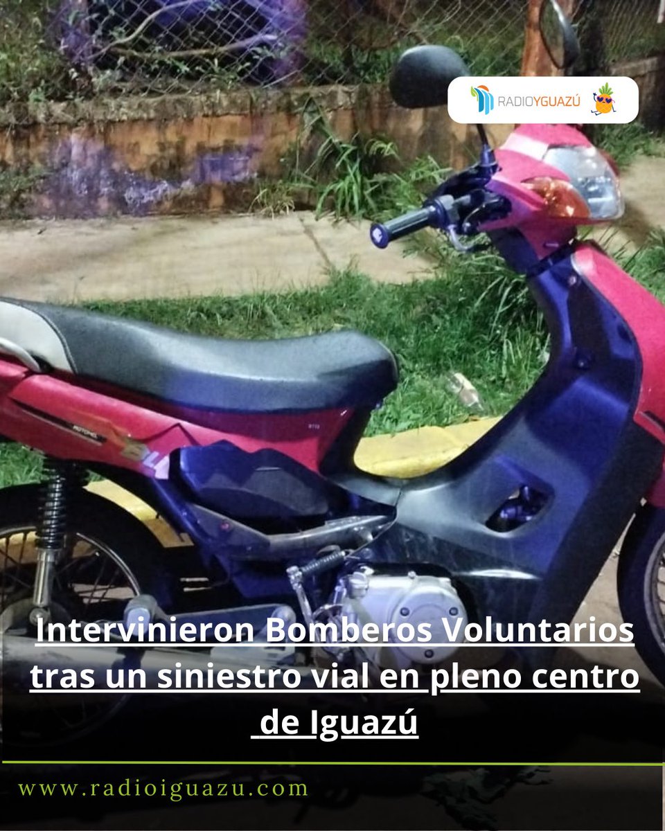 Intervinieron Bomberos Voluntarios tras un siniestro vial en pleno centro de Iguazú radioiguazu.com/intervinieron-…