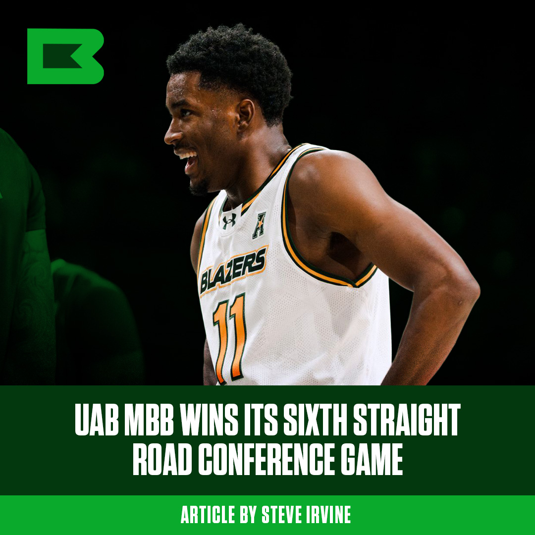 Blazers set a new program record with their sixth straight road conference win by defeating Tulsa, 68-63, on Wednesday night. Read the full recap from Steve Irvine at the Banner: bit.ly/4rMDydR