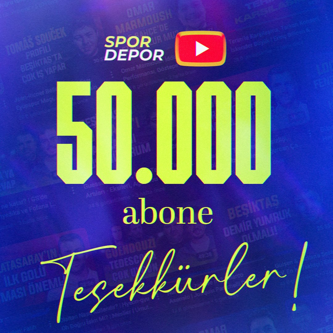 🎉 Spor Depor YouTube kanalı 50.000 aboneye ulaştı!

<a href="/theuoz/">Umut Öztürk</a> 
<a href="/hkiyici/">Hüseyin Kıyıcı</a> 
<a href="/ErsinnSezer/">Ersin Sezer</a> 
<a href="/fenernesto/">Berat Kunt</a> 
<a href="/MustafaKratas/">Mustafa Karataş</a> 
<a href="/Orhan_Uluca/">Orhan Uluca</a> 
<a href="/erincbilican/">Erinç Bilican</a> 

Teşekkür ederiz. 🙏