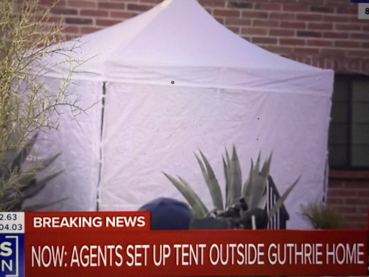Investigators put a tent up right at Nancy Guthrie’s front door.
This is where we saw the blood.